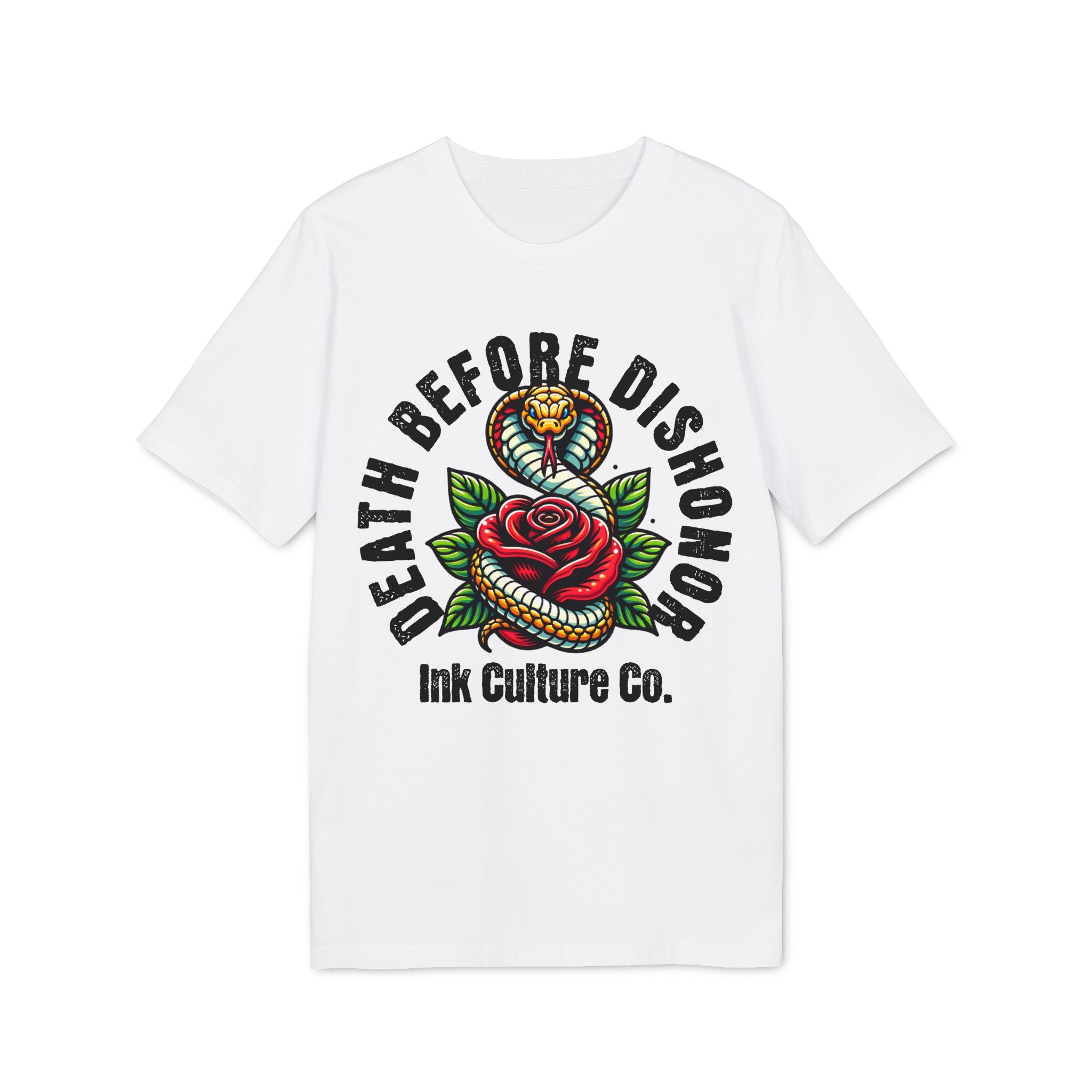 Death Before Dishonor Rose & Cobra T-Shirt — Ink Culture Co. Tattoo Tee