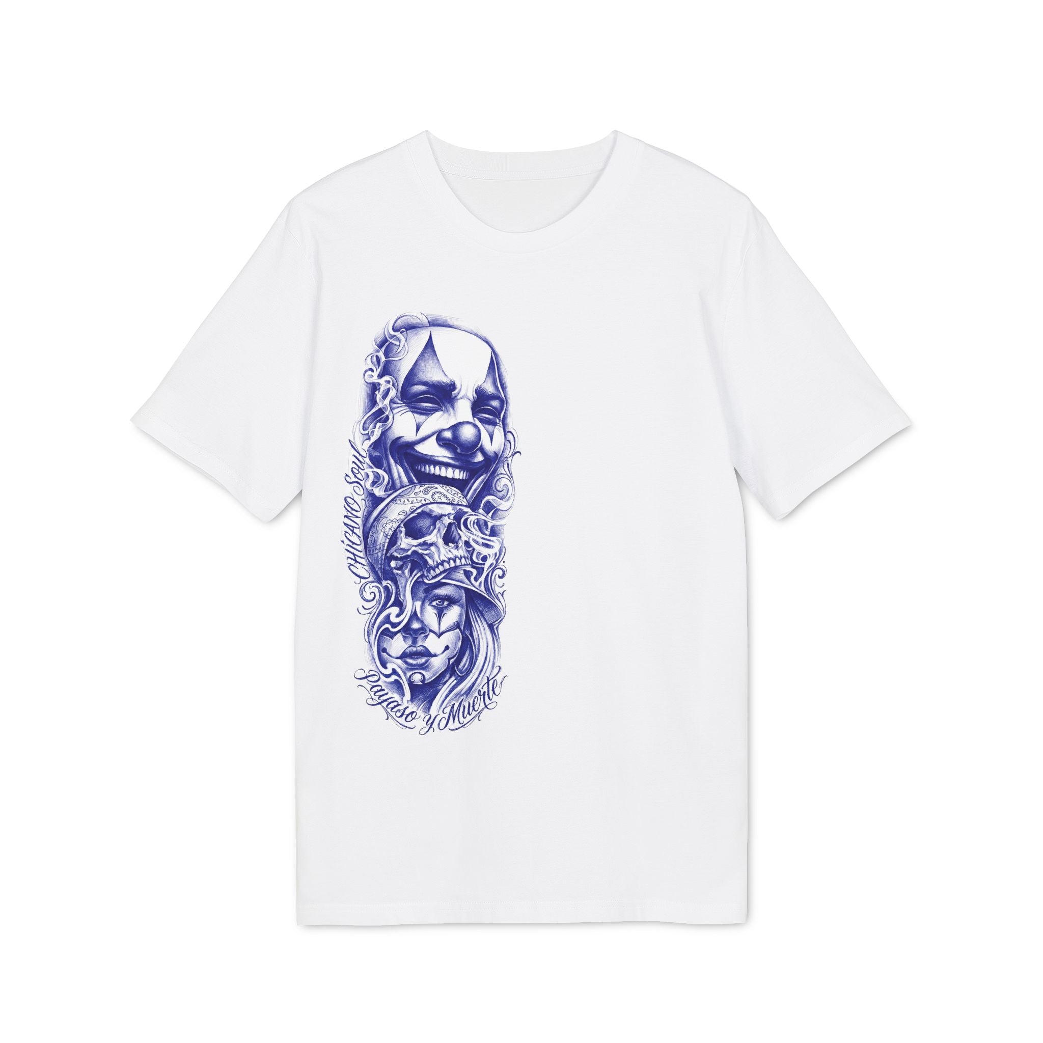 Chicano Skull Tattoo T-Shirt — Mexicano Inked Clownmask Design