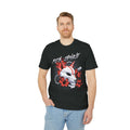 Fox Spirit T-Shirt — Japanese Kitsune Mask with Red Blossoms