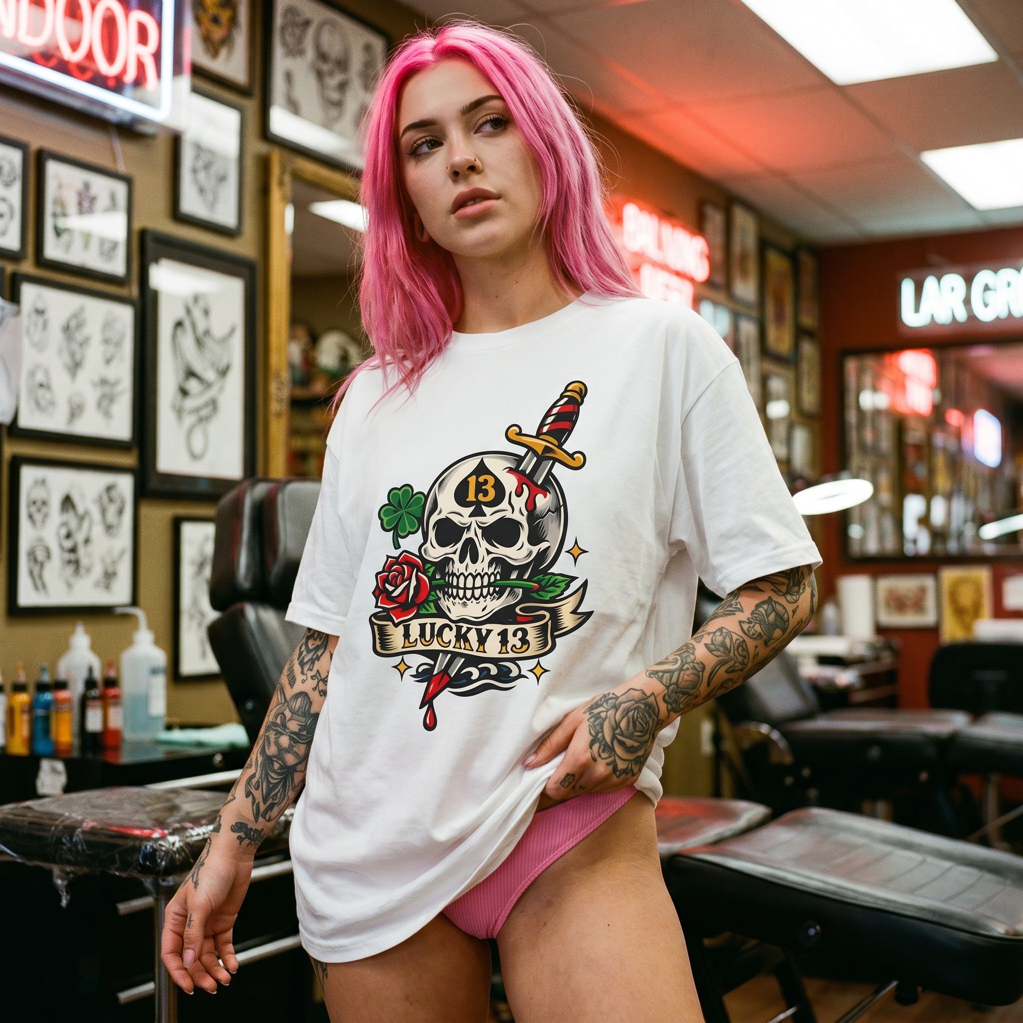Luck 13 Skull - T-shirt
