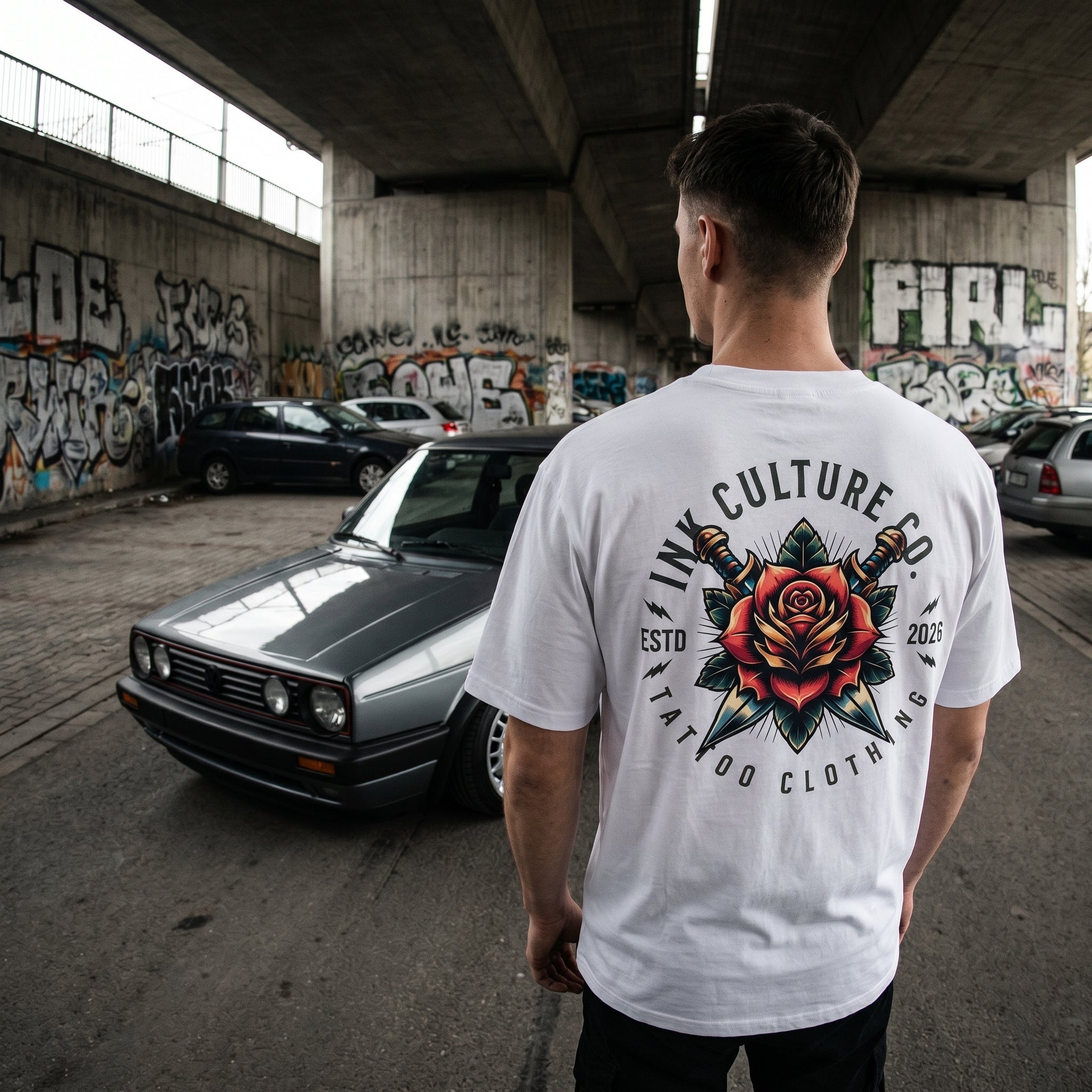 Rose with Dagger - T-shirt