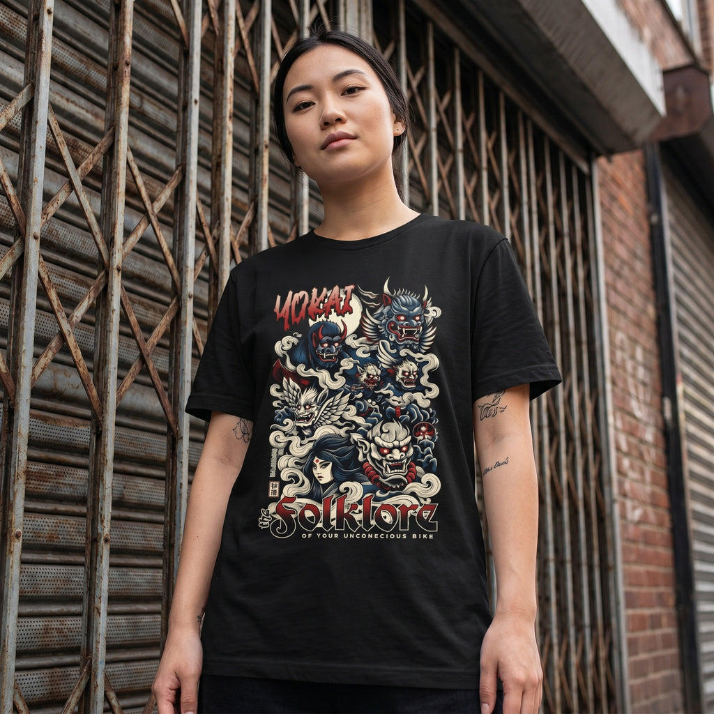 Folklore Demon Masks T-Shirt — Japanese Yokai Inspired Graphic Tee