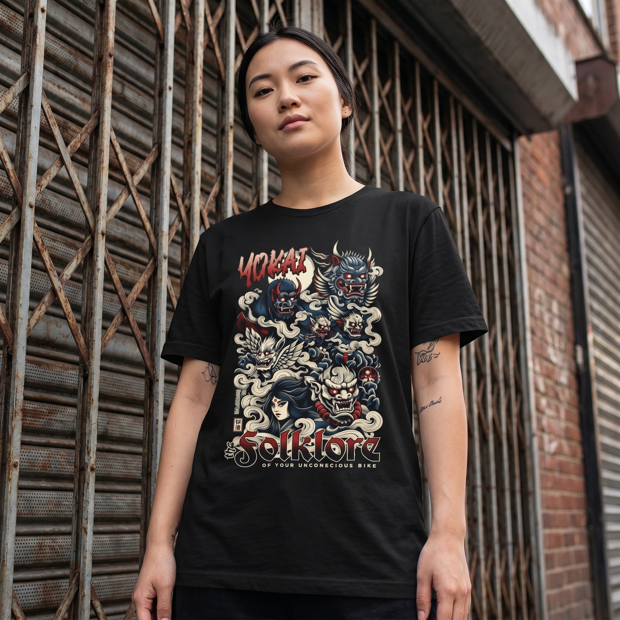 Folklore Demon Masks T-Shirt — Japanese Yokai Inspired Graphic Tee