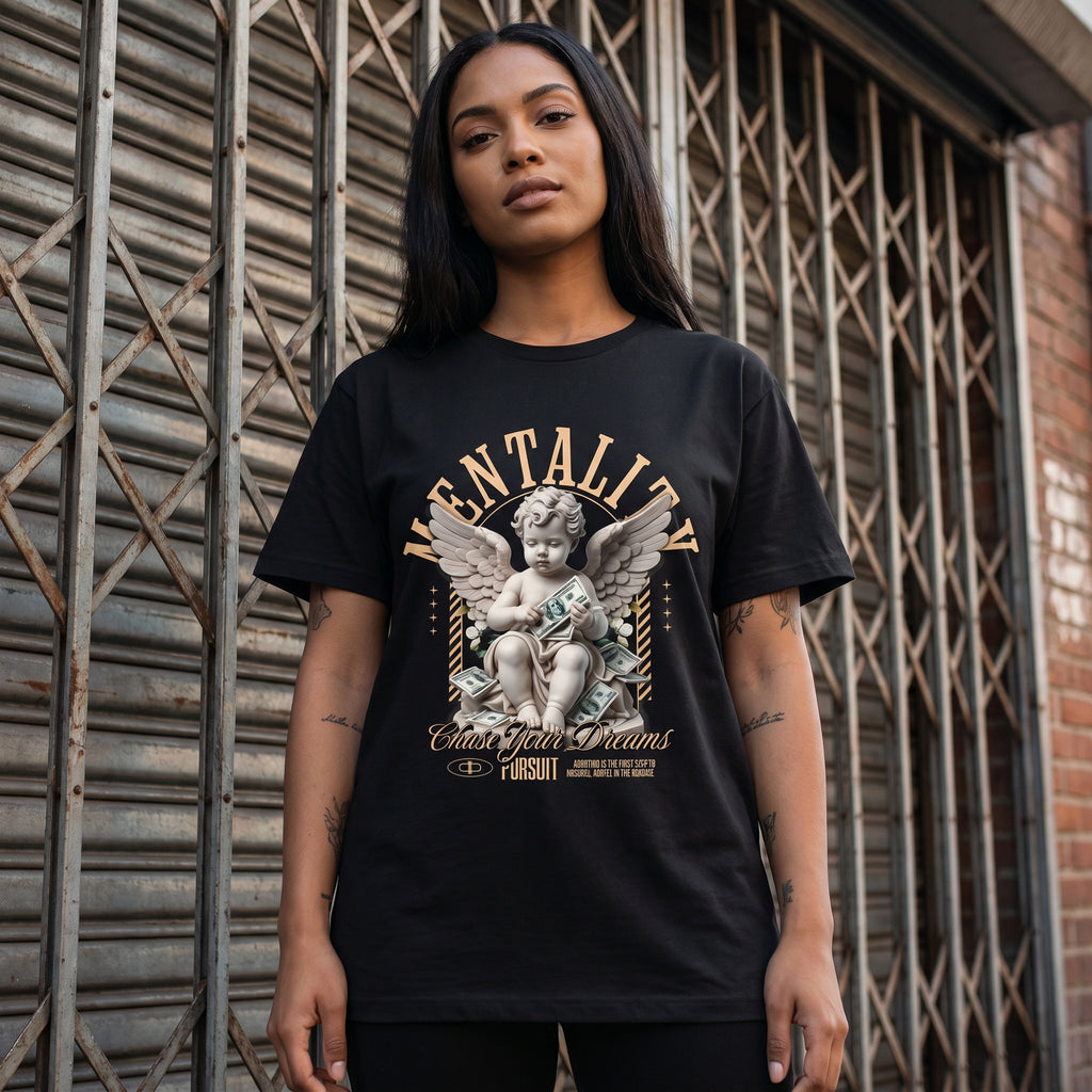 Cherub Graphic T-Shirt — “Mentality: Chase Your Dreams” Vintage Angel Tee