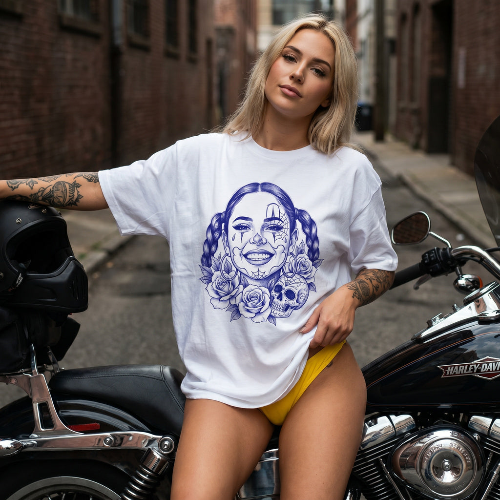 Chicano Tattoo Girl Sketch T-Shirt