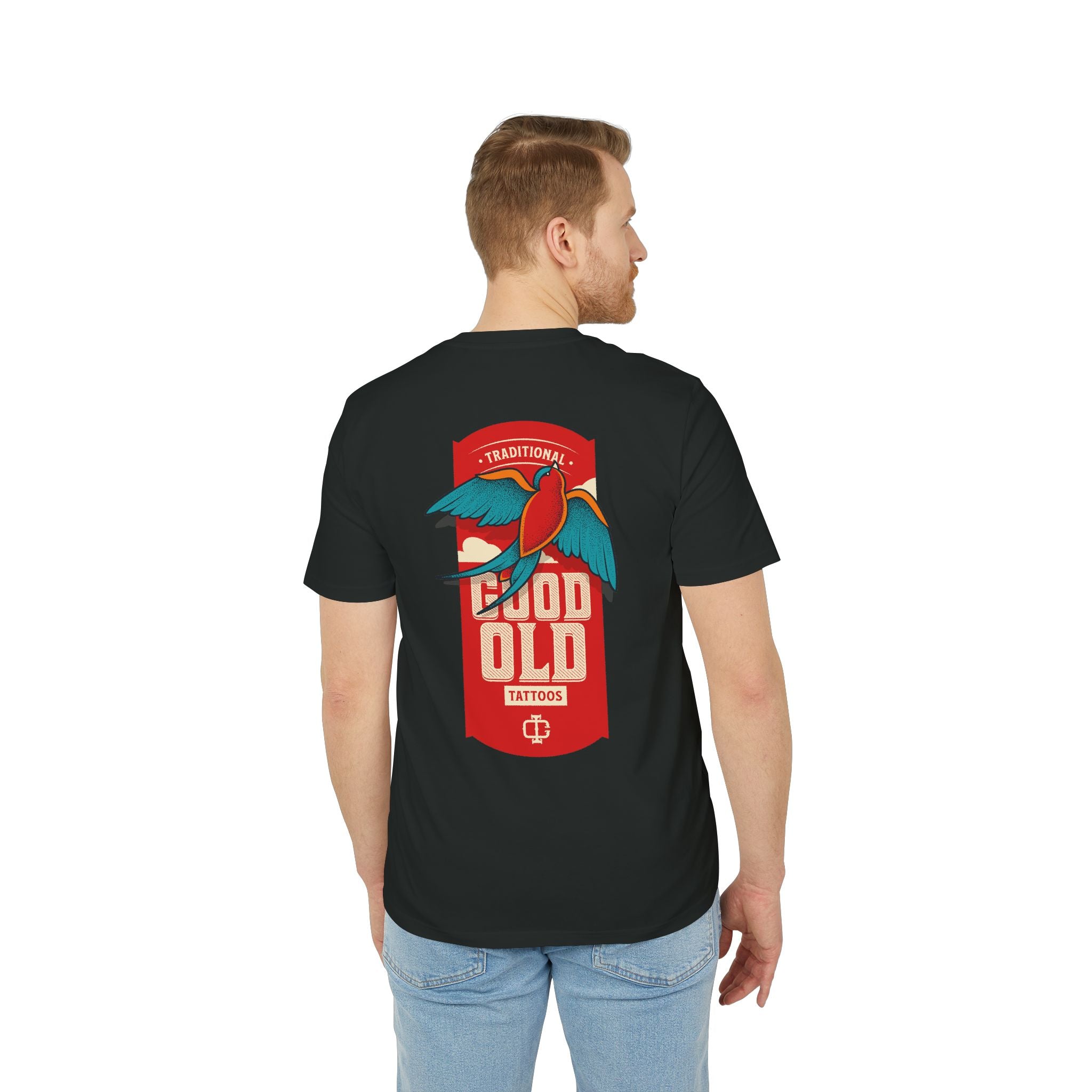 Vintage Tattoo Sparrow T-shirt — Good Old Traditional Design