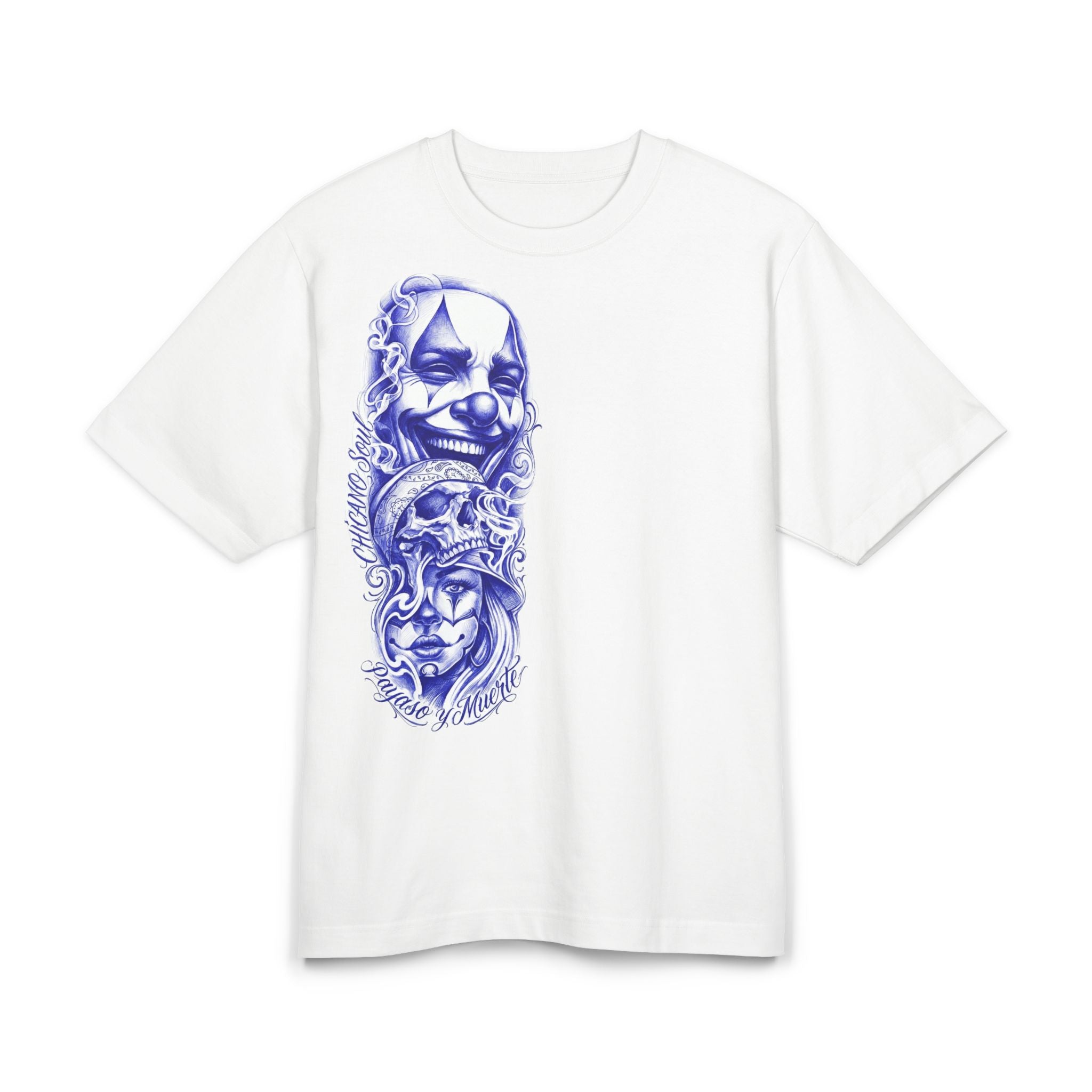 Blue Skull & Snake Tattoo Tee — Gothic Art Graphic T-Shirt