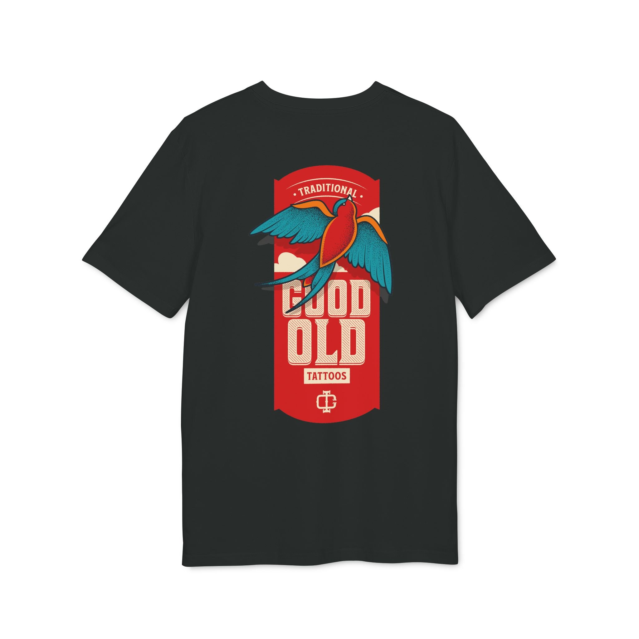 Vintage Tattoo Sparrow T-shirt — Good Old Traditional Design