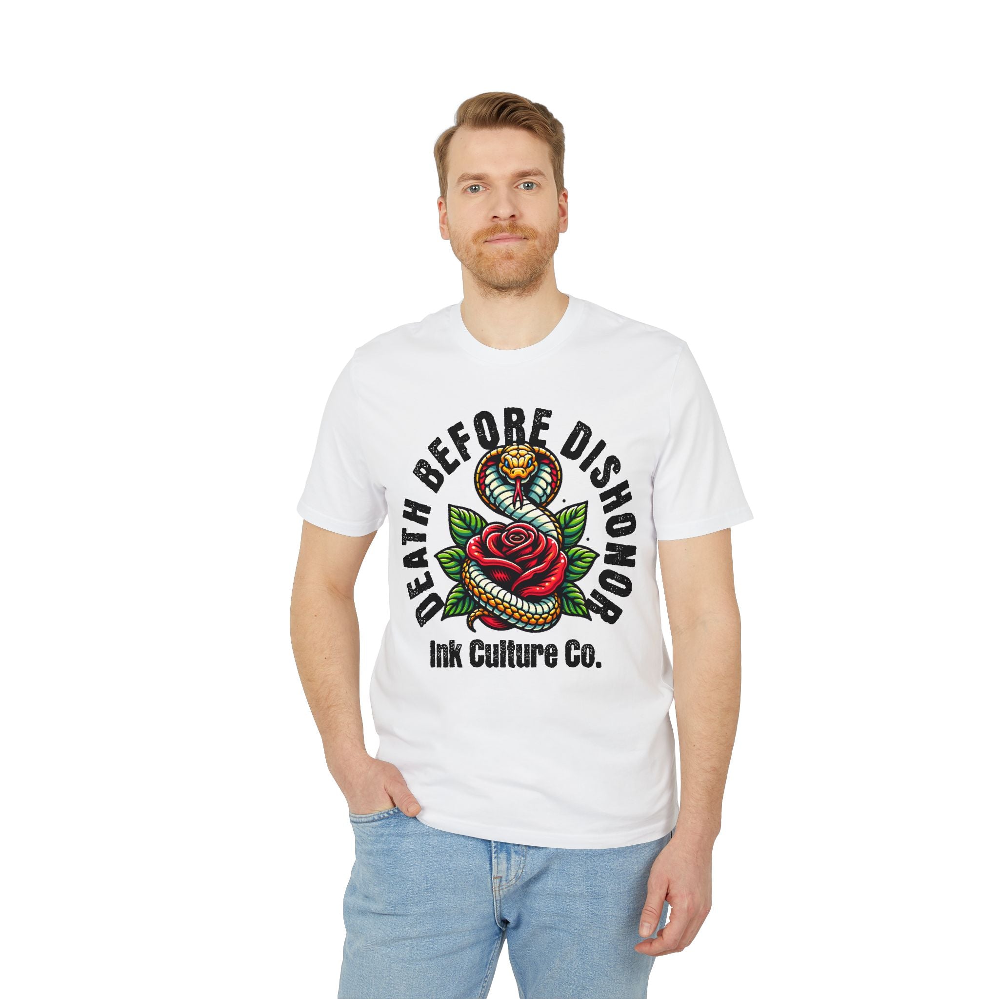 Death Before Dishonor Rose & Cobra T-Shirt — Ink Culture Co. Tattoo Tee