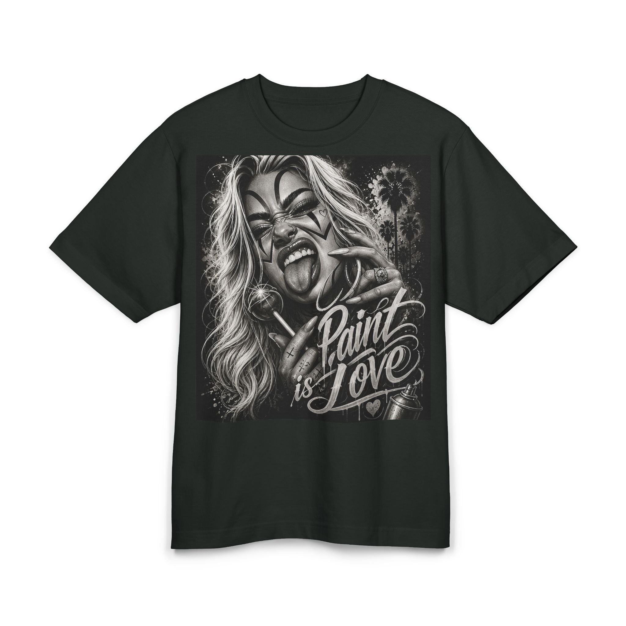 Paint Is Love T-Shirt — Bold Graffiti Artist Portrait Tee